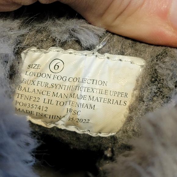 London Fog Gray Fur-Lined Boots with Knit Accents Baby/ Toddler Size 6 NICE - Picture 4 of 8